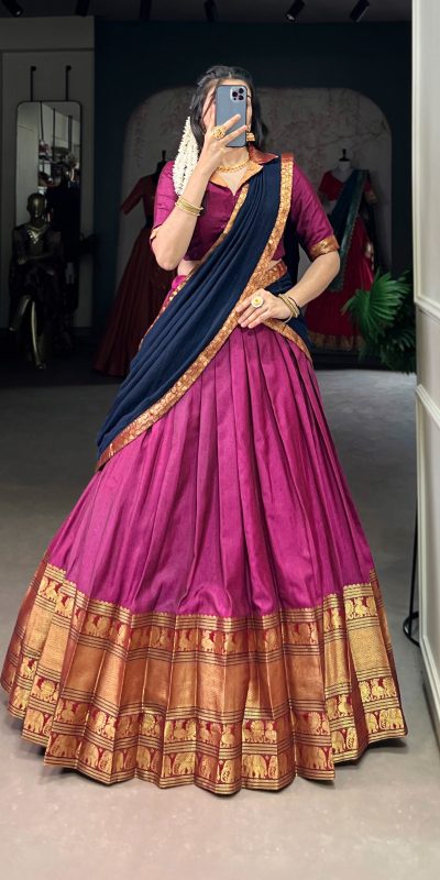 LNB 2040 Pink Color Narayan Pet Zari Weaving Lehenga Choli Choli Festive Party Wedding, Events etc. Delivery 4-6 Working Days @1899/- | Lehenga, Bollywood Lehenga, Creative Lehenga, Designer Lehenga, Embroidered Lehenga, Party Wear Lehenga