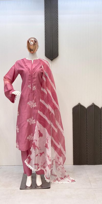 LG 1951 Pink Color Roman Silk Embroidery Work On Front Side Salwar Suit Casual, Wedding, Festive, Events . Expected Delivery  4-6 Working Days @1999/- only      | Jump Suits, Salwar suit, Casual Suits, Creative suits, Designer Suits, Palazzo Suits, Party Wear Suits, Patiala Suits, Straight Suits