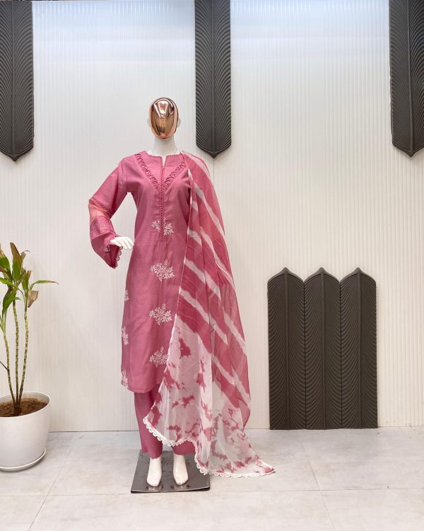 LG 1951 Pink Color Roman Silk Embroidery Work On Front Side Salwar Suit Casual, Wedding, Festive, Events . Expected Delivery  4-6 Working Days @1999/- only      | Jump Suits, Salwar suit, Casual Suits, Creative suits, Designer Suits, Palazzo Suits, Party Wear Suits, Patiala Suits, Straight Suits