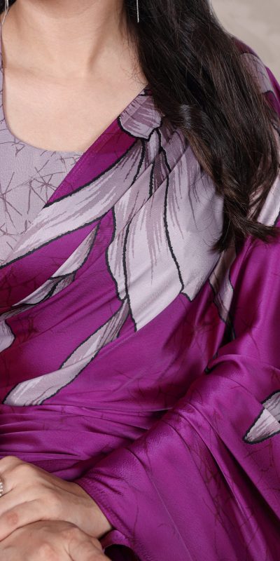 YNF 7054 Pink Color Satin Silk Floral Printed Saree Casual, Wedding, Festive, Events . Expected Delivery  4-6 Working Days @1549/- only                                                                                | Sarees, Bollywood Sarees, Creative Sarees, Designer Sarees, Embroidered Sarees, Ethnic Saree, Modern Digital sarees, Party Wear Sarees