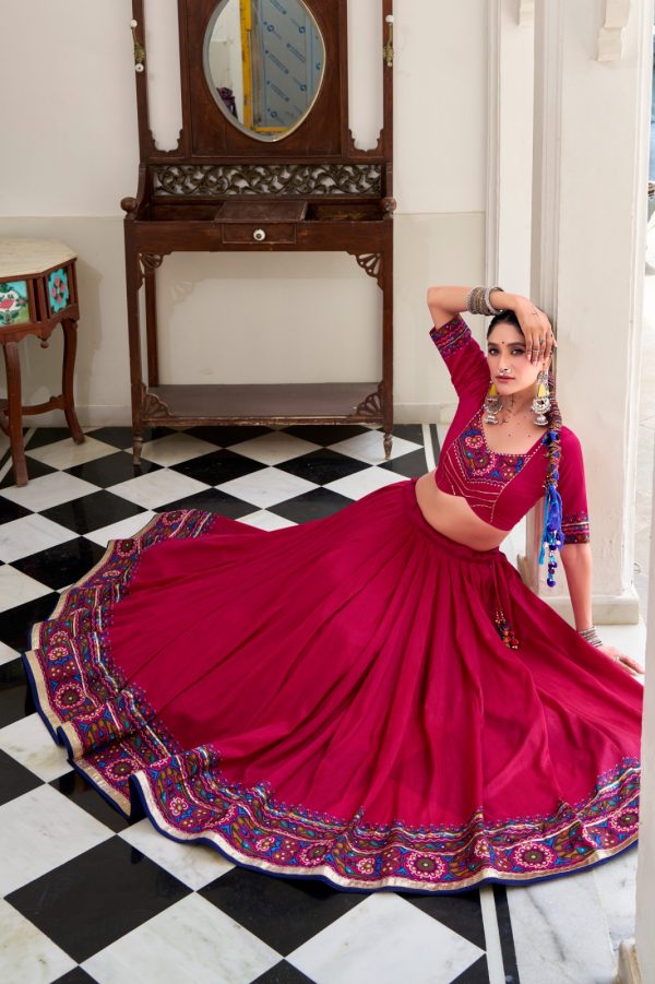 LNB 1243 Pink Color Tasar Silk Gamthi Print Embossed Gotta Patti Lace Lehenga Choli Festive Party Wedding, Events etc. Delivery 4-6 Working Days @2999/- | Lehenga, Bollywood Lehenga, Creative Lehenga, Designer Lehenga, Embroidered Lehenga, Party Wear Lehenga