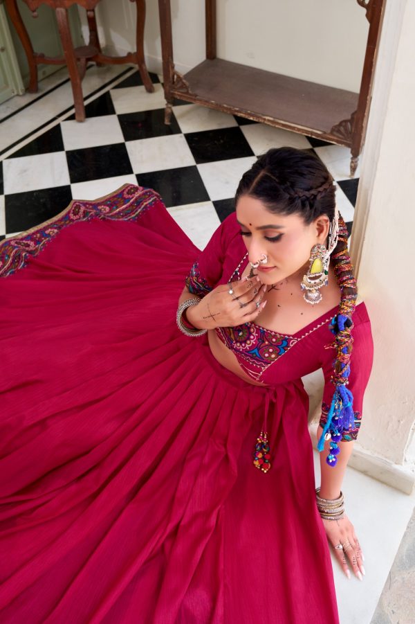 LNB 1243 Pink Color Tasar Silk Gamthi Print Embossed Gotta Patti Lace Lehenga Choli Festive Party Wedding, Events etc. Delivery 4-6 Working Days @2999/- | Lehenga, Bollywood Lehenga, Creative Lehenga, Designer Lehenga, Embroidered Lehenga, Party Wear Lehenga