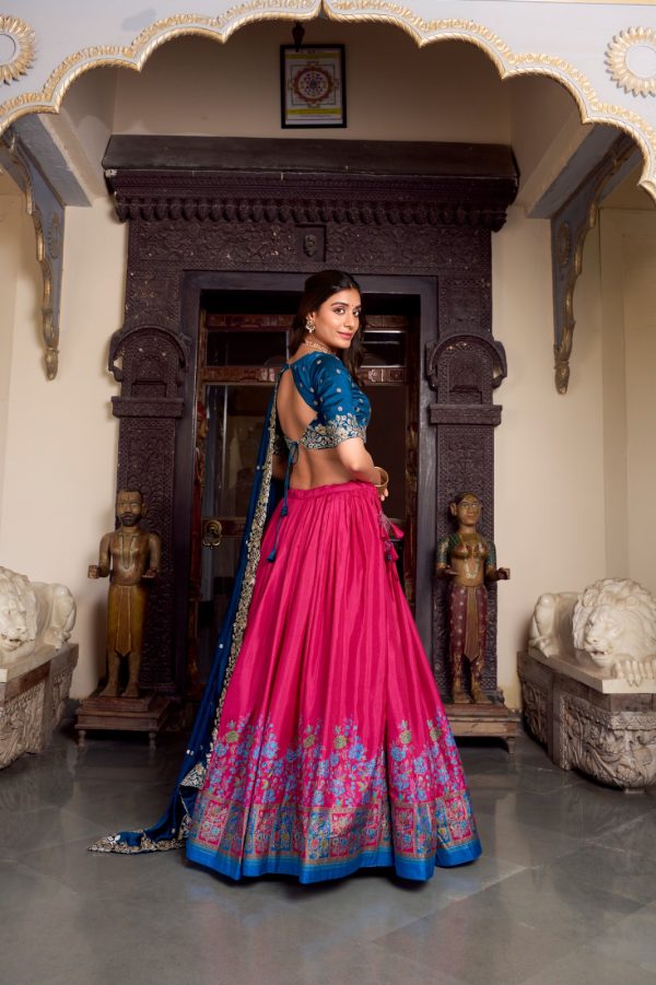 LNB 1238 Pink Color Tasar Silk Printed With Foil Work Lehenga Choli Festive Party Wedding, Events etc. Delivery 4-6 Working Days @2999/- | Lehenga, Bollywood Lehenga, Creative Lehenga, Designer Lehenga, Embroidered Lehenga, Party Wear Lehenga