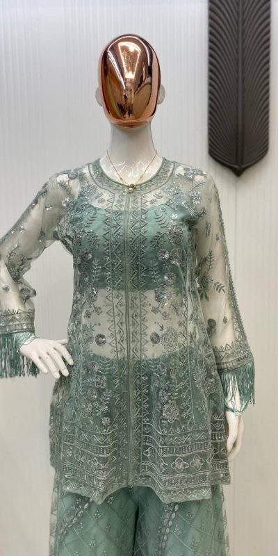 LG 1943 Pista Color Butterfly Net Sequence Embroidery Work Salwar Suit Casual, Wedding, Festive, Events . Expected Delivery 4-6 Working Days @1999/- only | Jump Suits, Salwar suit, Casual Suits, Creative suits, Designer Suits, Palazzo Suits, Party Wear Suits, Patiala Suits, Straight Suits