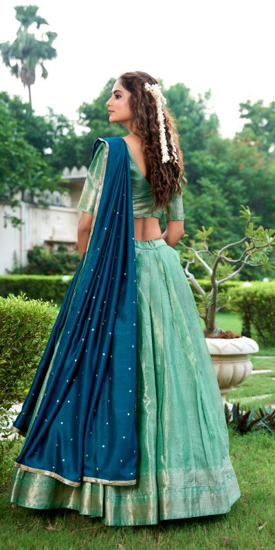 LNB 2003 Pista Color Kanchipuram Lehenga Choli With Zari Embroidery Work. Available at ₹1999 only. Delivery 4-6 Working Days. Shop now. | Lehenga, Bollywood Lehenga, Creative Lehenga, Designer Lehenga, Embroidered Lehenga, Party Wear Lehenga