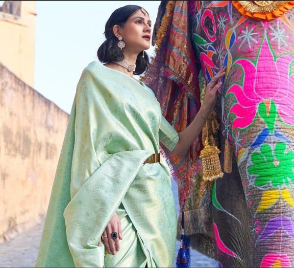 KP 5013 Pista Soft Lichi Silk Jacquard Work With Designer Work Saree Special Price ₹1399. Delivery 4-6 Working Days. Shop now. | Sarees, Bollywood Sarees, Creative Sarees, Designer Sarees, Embroidered Sarees, Ethnic Saree, Modern Digital sarees, Party Wear Sarees