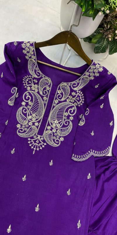 BE 352 Purple Color Chinon Cording Sequence Embroidery Work Salwar Suit Casual, Wedding, Festive, Events . Expected Delivery 4-6 Working Days @1699/- only | Jump Suits, Salwar suit, Casual Suits, Creative suits, Designer Suits, Palazzo Suits, Party Wear Suits, Patiala Suits, Straight Suits