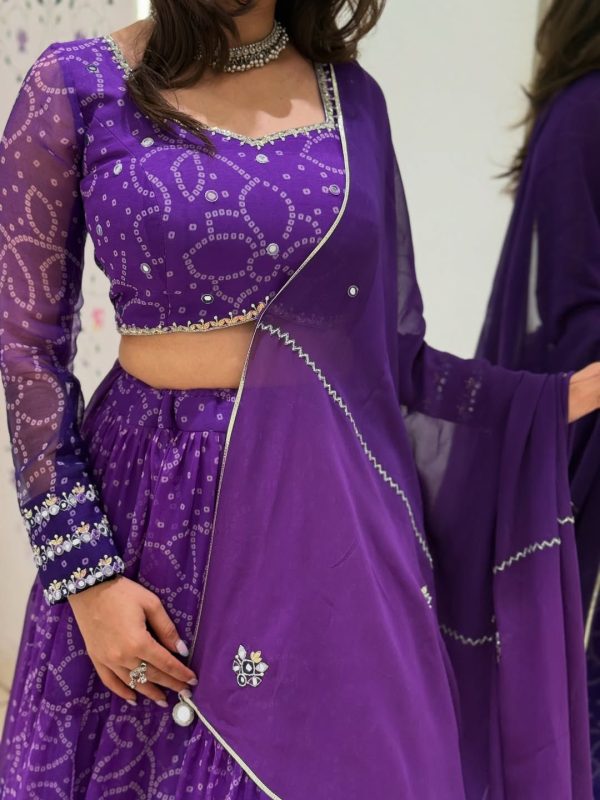 LG 647 Purple Color Printed Georgette Real Mirror Work Lehenga Choli Wedding, Party, Festive, Events Etc. Delivery 4-6 Working Days Rs 2099 | Lehenga, Bollywood Lehenga, Creative Lehenga, Designer Lehenga, Embroidered Lehenga, Party Wear Lehenga