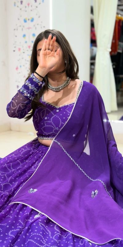 LG 647 Purple Color Printed Georgette Real Mirror Work Lehenga Choli Wedding, Party, Festive, Events Etc. Delivery 4-6 Working Days Rs 2099 | Lehenga, Bollywood Lehenga, Creative Lehenga, Designer Lehenga, Embroidered Lehenga, Party Wear Lehenga