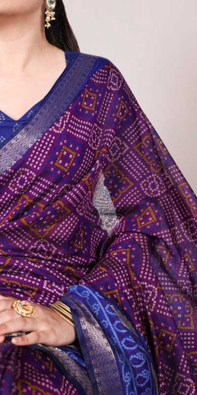 YNF 7046 Purple Color Polyester Chanderi Print Zari Weaving Work Saree Casual, Wedding, Festive, Events . Expected Delivery  4-6 Working Days @1549/- only                                                                                | Sarees, Bollywood Sarees, Creative Sarees, Designer Sarees, Embroidered Sarees, Ethnic Saree, Modern Digital sarees, Party Wear Sarees