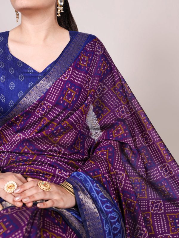 YNF 7046 Purple Color Polyester Chanderi Print Zari Weaving Work Saree Casual, Wedding, Festive, Events . Expected Delivery  4-6 Working Days @1549/- only                                                                                | Sarees, Bollywood Sarees, Creative Sarees, Designer Sarees, Embroidered Sarees, Ethnic Saree, Modern Digital sarees, Party Wear Sarees