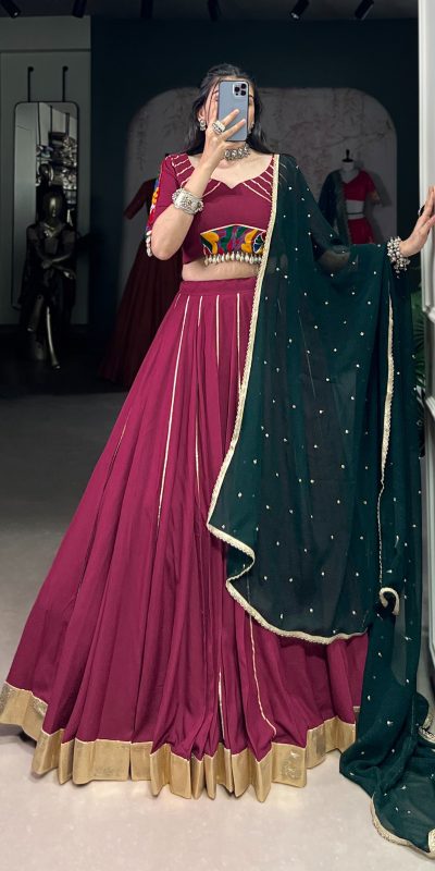 LNB 1655 Purple Color Pure Rayon Embossed Design Gotta Patti Lace Lehenga Choli Wedding, Party, Festive, Events Etc. Delivery 4-6 Working Days Rs 2799 | Lehenga, Bollywood Lehenga, Creative Lehenga, Designer Lehenga, Embroidered Lehenga, Party Wear Lehenga