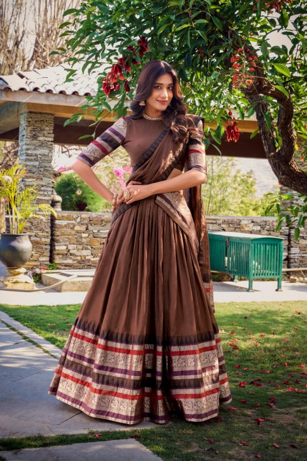LNB 1902 Red Color Chanderi Plain With Zari Weaving Work Lehenga Choli Wedding, Party, Festive, Events Etc. Delivery 4-6 Working Days Rs 2099 | Lehenga, Bollywood Lehenga, Creative Lehenga, Designer Lehenga, Embroidered Lehenga, Party Wear Lehenga