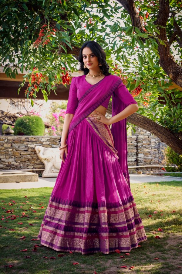 LNB 1902 Red Color Chanderi Plain With Zari Weaving Work Lehenga Choli Wedding, Party, Festive, Events Etc. Delivery 4-6 Working Days Rs 2099 | Lehenga, Bollywood Lehenga, Creative Lehenga, Designer Lehenga, Embroidered Lehenga, Party Wear Lehenga