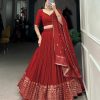 LNB 1906 Red Color Pure Chanderi Plain With Zari Weaving Work Border Lehenga Choli Wedding, Party, Festive, Events Etc. Delivery 4-6 Working Days Rs 1999 | Lehenga, Bollywood Lehenga, Creative Lehenga, Designer Lehenga, Embroidered Lehenga, Party Wear Lehenga