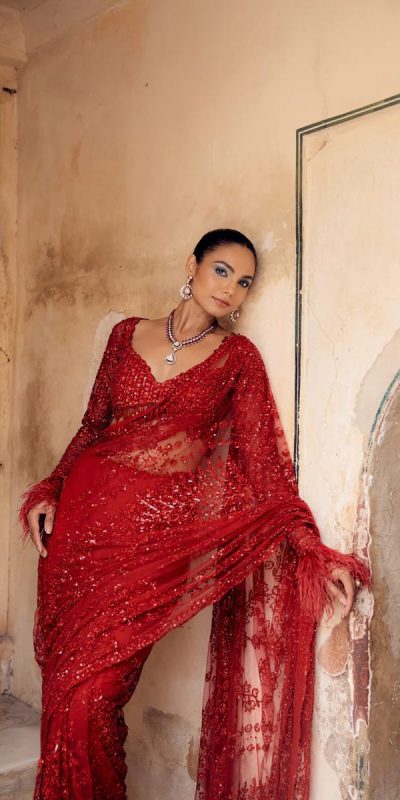 DF 3461 Red Color Butterfly Net 5mm Sequins Embroidery work Saree Saree Casual, Wedding, Festive, Events . Expected Delivery  4-6 Working Days @1799/- only                                                                                | Sarees, Bollywood Sarees, Creative Sarees, Designer Sarees, Embroidered Sarees, Ethnic Saree, Modern Digital sarees, Party Wear Sarees