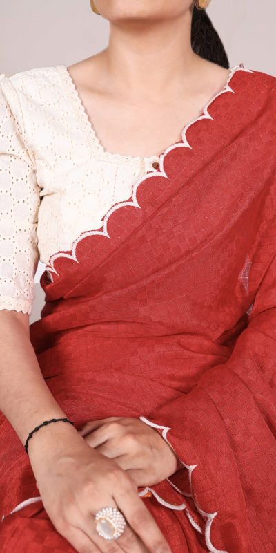 YNF 7105 Red Color Gadhawal Chex Arca Work Saree Casual, Wedding, Festive, Events . Expected Delivery 4-6 Working Days @1599/- only | Sarees, Bollywood Sarees, Creative Sarees, Designer Sarees, Embroidered Sarees, Ethnic Saree, Modern Digital sarees, Party Wear Sarees