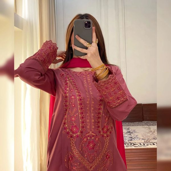 BE 381 Red Roman Silk Dupatta with Lace Work Embroidery Work. Festive Deal ₹1849. Delivery 4-6 Working Days. Shop now. | Jump Suits, Tops & Bottoms, Track Suits, Salwar suit, Casual Suits, Creative suits, Designer Suits, Palazzo Suits, Party Wear Suits, Patiala Suits, Straight Suits, Trendy Wear
