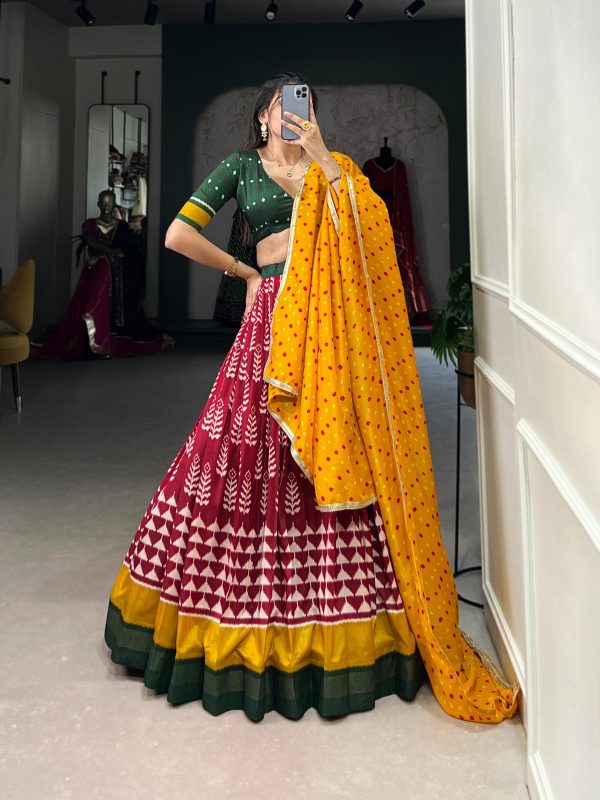 LNB 1200 Red Color Tushar Silk Print With Foil Work Lehenga Choli Wedding, Party, Festive, Events Etc. Delivery 4-6 Working Days Rs 3199 | Lehenga, Bollywood Lehenga, Creative Lehenga, Designer Lehenga, Embroidered Lehenga, Party Wear Lehenga
