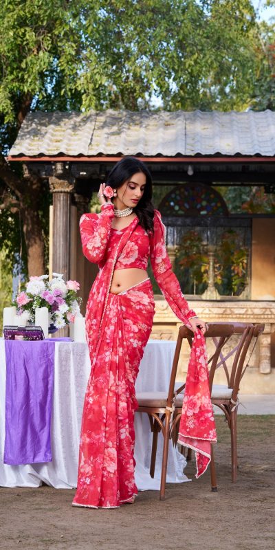 YNF 7010 Red Color Weightless Marbal Floral Printed Pearl Lace Saree Casual, Wedding, Festive, Events . Expected Delivery  4-6 Working Days @1599/- only                                                                                | Sarees, Bollywood Sarees, Creative Sarees, Designer Sarees, Embroidered Sarees, Ethnic Saree, Modern Digital sarees, Party Wear Sarees