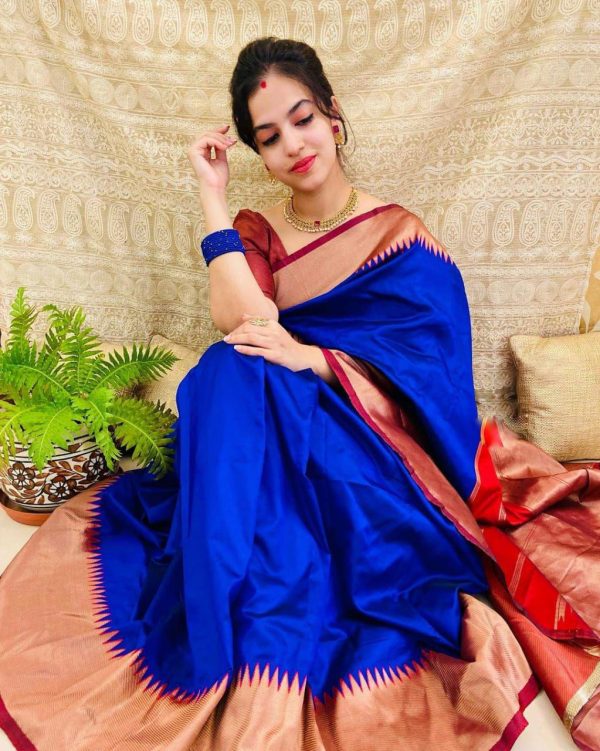 KP 3053 Royal Blue Soft Lichi Silk With Lace Jacquard Border Saree Work. Grab it for ₹1449. Delivery 4-6 Working Days. Shop now. | Sarees, Bollywood Sarees, Creative Sarees, Designer Sarees, Embroidered Sarees, Ethnic Saree, Modern Digital sarees, Party Wear Sarees