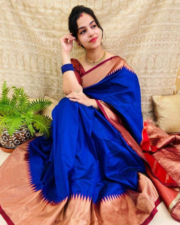 KP 3053 Royal Blue Soft Lichi Silk With Lace Jacquard Border Saree Work. Grab it for ₹1449. Delivery 4-6 Working Days. Shop now. | Sarees, Bollywood Sarees, Creative Sarees, Designer Sarees, Embroidered Sarees, Ethnic Saree, Modern Digital sarees, Party Wear Sarees