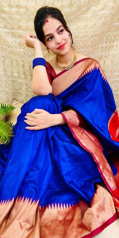 KP 3053 Royal Blue Soft Lichi Silk With Lace Jacquard Border Saree Work. Grab it for ₹1449. Delivery 4-6 Working Days. Shop now. | Sarees, Bollywood Sarees, Creative Sarees, Designer Sarees, Embroidered Sarees, Ethnic Saree, Modern Digital sarees, Party Wear Sarees