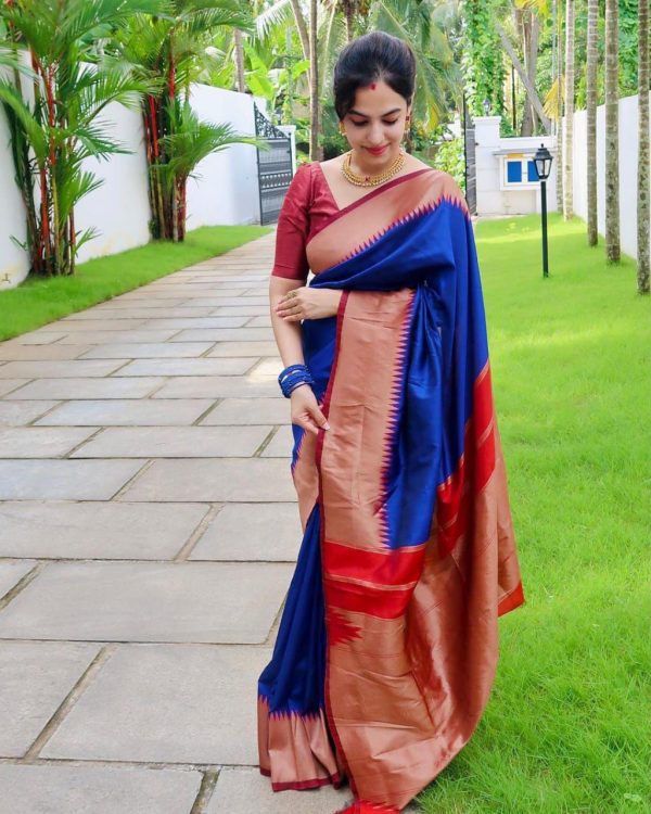 KP 3053 Royal Blue Soft Lichi Silk With Lace Jacquard Border Saree Work. Grab it for ₹1449. Delivery 4-6 Working Days. Shop now. | Sarees, Bollywood Sarees, Creative Sarees, Designer Sarees, Embroidered Sarees, Ethnic Saree, Modern Digital sarees, Party Wear Sarees