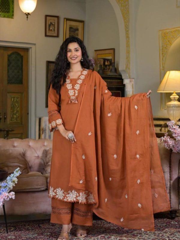 BE 385 Pista Color Rayon Slub Cotton Embroidery Wor Salwar Suit Casual, Wedding, Festive, Events . Expected Delivery  4-6 Working Days @1899/- only      | Jump Suits, Salwar suit, Casual Suits, Creative suits, Designer Suits, Palazzo Suits, Party Wear Suits, Patiala Suits, Straight Suits