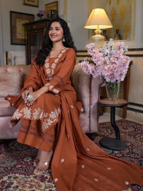 BE 385 Pista Color Rayon Slub Cotton Embroidery Wor Salwar Suit Casual, Wedding, Festive, Events . Expected Delivery  4-6 Working Days @1899/- only      | Jump Suits, Salwar suit, Casual Suits, Creative suits, Designer Suits, Palazzo Suits, Party Wear Suits, Patiala Suits, Straight Suits