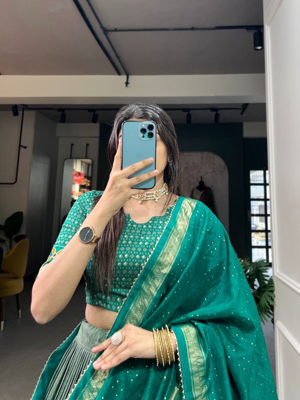 LNB 1210 Sea Green Color Tasar Silk Floral Print With Foil Print Lehenga Choli Wedding, Party, Festive, Events Etc. Delivery 4-6 Working Days Rs 2499 | Lehenga, Bollywood Lehenga, Creative Lehenga, Designer Lehenga, Embroidered Lehenga, Party Wear Lehenga