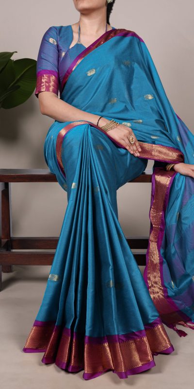 YNF 7406 Sky Blue Color Cotton Silk Weaving Work Paithani Concept Saree Casual, Wedding, Festive, Events . Expected Delivery  4-6 Working Days @1449/- only                                                                                | Sarees, Bollywood Sarees, Creative Sarees, Designer Sarees, Embroidered Sarees, Ethnic Saree, Modern Digital sarees, Party Wear Sarees