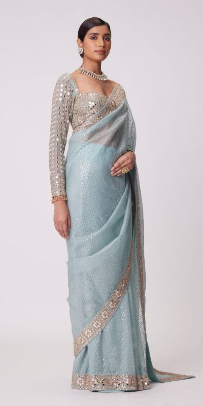 DF 3431 Sky Blue Color Faux Georgette Heavy 5mm Sequence Work Saree Casual, Wedding, Festive, Events . Expected Delivery  4-6 Working Days @1759/- only                                                                                | Sarees, Bollywood Sarees, Creative Sarees, Designer Sarees, Embroidered Sarees, Ethnic Saree, Modern Digital sarees, Party Wear Sarees