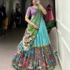 LNB 1235 Sky Blue Color Tasar Silk Kalamkari With Foil Work Lehenga Choli Wedding, Party, Festive, Events Etc. Delivery 4-6 Working Days Rs 2499 | Lehenga, Bollywood Lehenga, Creative Lehenga, Designer Lehenga, Embroidered Lehenga, Party Wear Lehenga