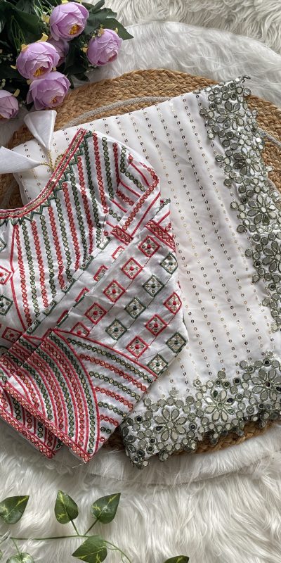 DF 3453 White Color Faux Georgette 5mm Sequence Work Casual, Wedding, Festive, Events . Expected Delivery  4-6 Working Days @2099/- only                                                                                | Sarees, Bollywood Sarees, Creative Sarees, Designer Sarees, Embroidered Sarees, Ethnic Saree, Modern Digital sarees, Party Wear Sarees