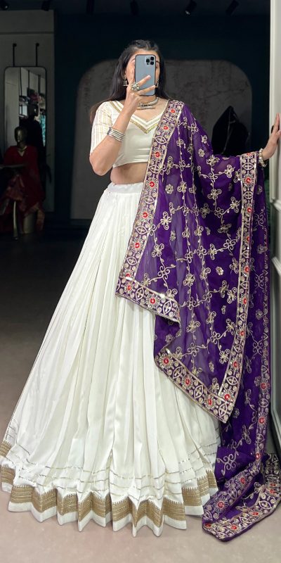 LNB 1665 White Color Pure Rayon Zari Weaving Work With Lace Touch Up Lehenga Choli Wedding, Party, Festive, Events Etc. Delivery 4-6 Working Days Rs 3399 | Lehenga, Bollywood Lehenga, Creative Lehenga, Designer Lehenga, Embroidered Lehenga, Party Wear Lehenga