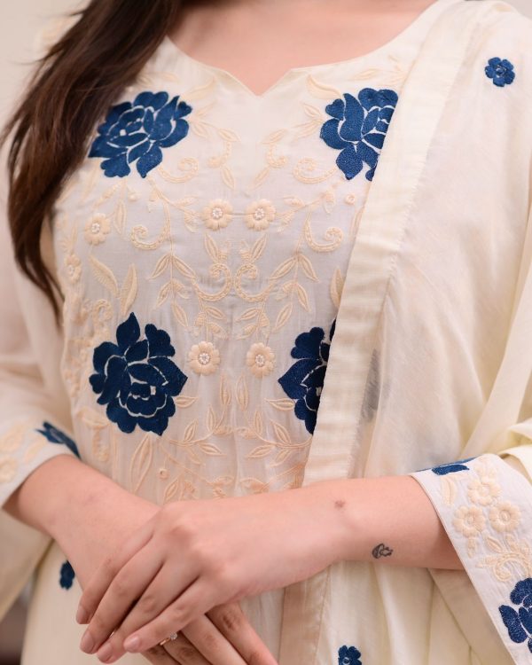 BE 382 White Color Roman Silk Embroidery Work Salwar Suit Casual, Wedding, Festive, Events . Expected Delivery  4-6 Working Days @1949/- only      | Jump Suits, Tops & Bottoms, Track Suits, Salwar suit, Casual Suits, Creative suits, Designer Suits, Palazzo Suits, Party Wear Suits, Patiala Suits, Straight Suits, Trendy Wear