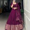 LNB 1906 Wine Color Pure Chanderi Plain With Zari Weaving Work Border Lehenga Choli Wedding, Party, Festive, Events Etc. Delivery 4-6 Working Days Rs 1999 | Lehenga, Bollywood Lehenga, Creative Lehenga, Designer Lehenga, Embroidered Lehenga, Party Wear Lehenga