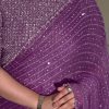 YNF 3452 Wine Color Georgette Sequins Multy Embroidery Work Saree Casual, Wedding, Festive, Events . Expected Delivery  4-6 Working Days @1799/- only                                                                                | Sarees, Bollywood Sarees, Creative Sarees, Designer Sarees, Embroidered Sarees, Ethnic Saree, Modern Digital sarees, Party Wear Sarees