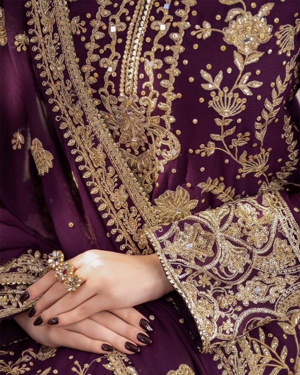 LG 1986 Wine Color Georgette Sequence Embroidery Work Salwar Suit Casual, Wedding, Festive, Events . Expected Delivery  4-6 Working Days @2049/- only      | Jump Suits, Salwar suit, Casual Suits, Creative suits, Designer Suits, Palazzo Suits, Party Wear Suits, Patiala Suits, Straight Suits