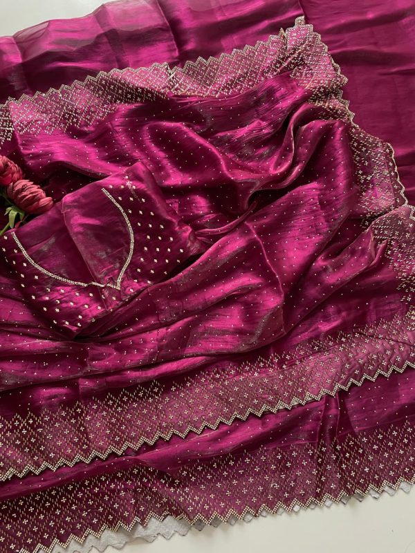 DF 3467 Wine Color Jimmy Choo Full Zarkhan Diamond Work Saree Casual, Wedding, Festive, Events . Expected Delivery  4-6 Working Days @2099/- only                                                                                | Sarees, Bollywood Sarees, Creative Sarees, Designer Sarees, Embroidered Sarees, Ethnic Saree, Modern Digital sarees, Party Wear Sarees