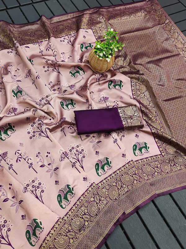 KP 6004 Wine Soft Lichi Silk Jacquard Work With Designer Work Saree. Grab it for ₹1499. Delivery 4-6 Working Days. Shop now. | Sarees, Bollywood Sarees, Creative Sarees, Designer Sarees, Embroidered Sarees, Ethnic Saree, Modern Digital sarees, Party Wear Sarees