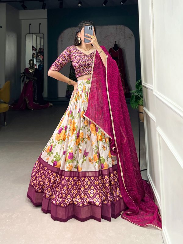 LNB 1689 Wine Color Tussar Silk Floral And Patola Print With Foil Work Lehenga Choli Wedding, Party, Festive, Events Etc. Delivery 4-6 Working Days Rs 2099 | Lehenga, Bollywood Lehenga, Creative Lehenga, Designer Lehenga, Embroidered Lehenga, Party Wear Lehenga