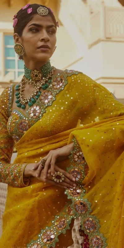 DF 3453 Yellow Color Faux Georgette 5mm Sequence Work Casual, Wedding, Festive, Events . Expected Delivery  4-6 Working Days @2099/- only                                                                                | Sarees, Bollywood Sarees, Creative Sarees, Designer Sarees, Embroidered Sarees, Ethnic Saree, Modern Digital sarees, Party Wear Sarees