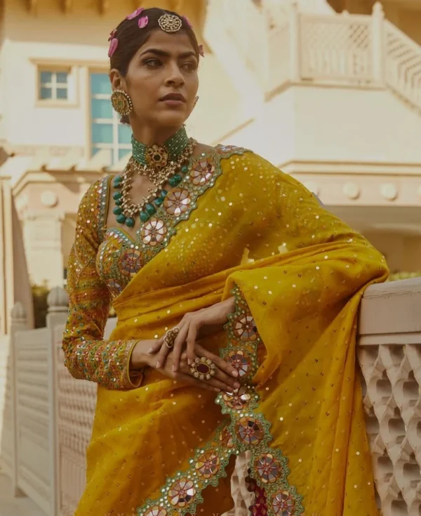DF 3453 Yellow Color Faux Georgette 5mm Sequence Work Casual, Wedding, Festive, Events . Expected Delivery  4-6 Working Days @2099/- only                                                                                | Sarees, Bollywood Sarees, Creative Sarees, Designer Sarees, Embroidered Sarees, Ethnic Saree, Modern Digital sarees, Party Wear Sarees