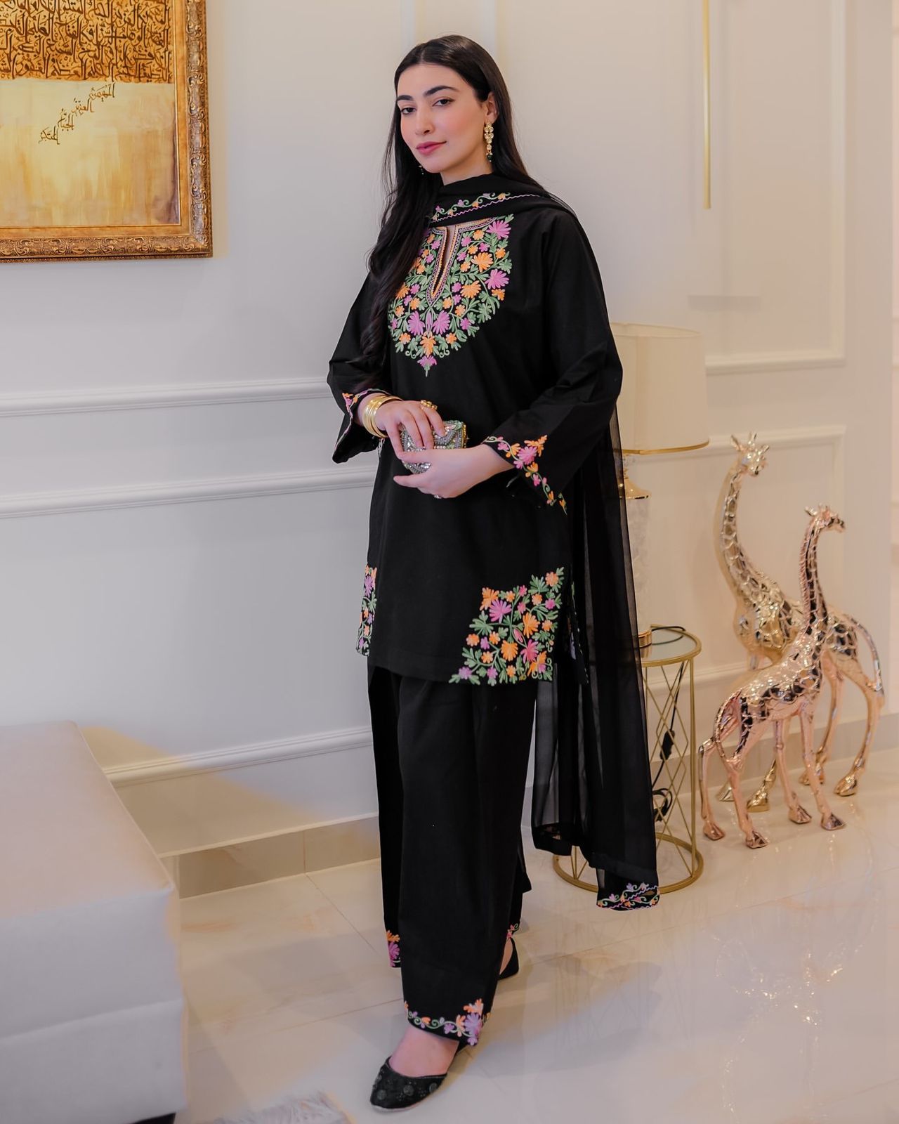 BE 402 Black in Crape Silk Embroidery Work Salwar Suit . Wedding, Party, Festive, Events, Grab it for ₹1999. Delivery 4-6 Working Days. Shop now. | Jump Suits, Salwar suit, Casual Suits, Creative suits, Designer Suits, Palazzo Suits, Party Wear Suits, Patiala Suits, Straight Suits
