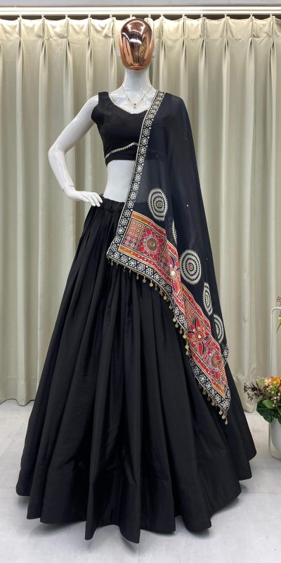 BE 393 Black Crape Silk Lehenga Choli Perfect for Wedding, Party, Engagement, Anniversary, Traditional Day Get it for ₹1999. Delivery 4-6 Working | Lehenga, Bollywood Lehenga, Creative Lehenga, Designer Lehenga, Embroidered Lehenga, Party Wear Lehenga