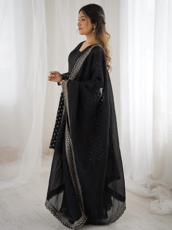 ZSR 3134 Black Crunchy Silk Salwar Suit Perfect for Wedding, Party, Sangeet, Anniversary, Housewarming Introductory Price ₹2399. Delivery 4-6 | Jump Suits, Salwar suit, Casual Suits, Creative suits, Designer Suits, Palazzo Suits, Party Wear Suits, Patiala Suits, Straight Suits