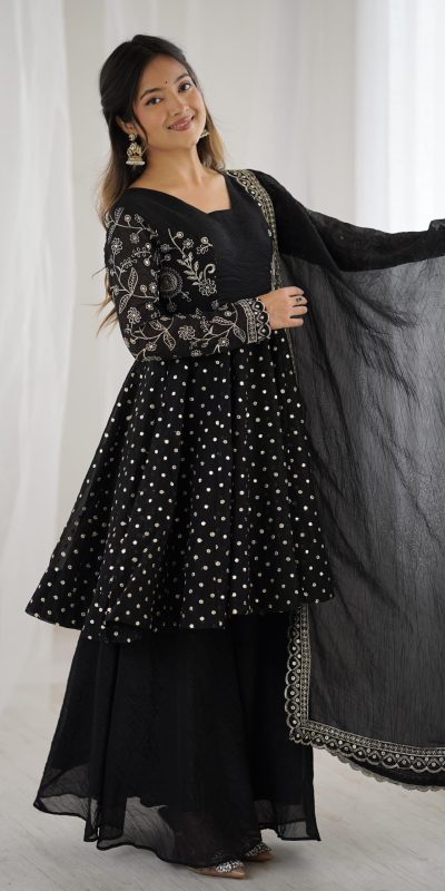 ZSR 3134 Black Crunchy Silk Salwar Suit Perfect for Wedding, Party, Sangeet, Anniversary, Housewarming Introductory Price ₹2399. Delivery 4-6 | Jump Suits, Salwar suit, Casual Suits, Creative suits, Designer Suits, Palazzo Suits, Party Wear Suits, Patiala Suits, Straight Suits