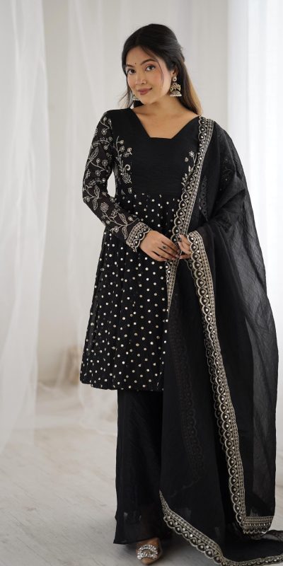 ZSR 3134 Black Crunchy Silk Salwar Suit Perfect for Wedding, Party, Sangeet, Anniversary, Housewarming Introductory Price ₹2399. Delivery 4-6 | Jump Suits, Salwar suit, Casual Suits, Creative suits, Designer Suits, Palazzo Suits, Party Wear Suits, Patiala Suits, Straight Suits